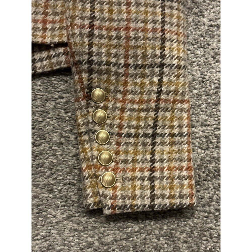L’agence Cropped Double Breasted Blazer Size 6 Houndstooth Tan - Picture 10 of 10